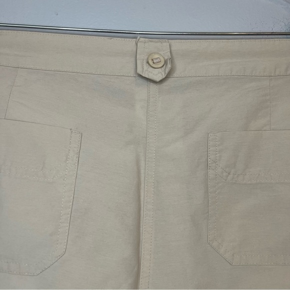 Woolrich Pants Size 12 Light Beige Cargo Pocket Cropped Lightweight Casual - Picture 8 of 9